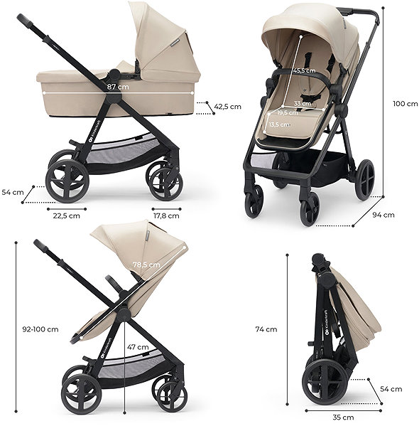 Baby Buggy Kinderkraft Newly Classic 4in1 Beige + Mink Pro ...