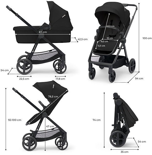 Baby Buggy Kinderkraft Newly Classic 4in1 Black + Mink Pro ...