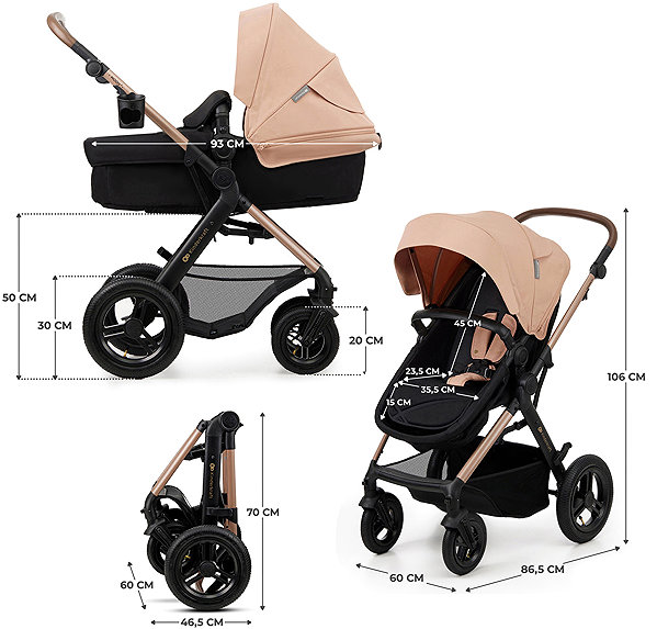 Baby Buggy Kinderkraft Moov 2 Air 3in1 Sand Beige ...