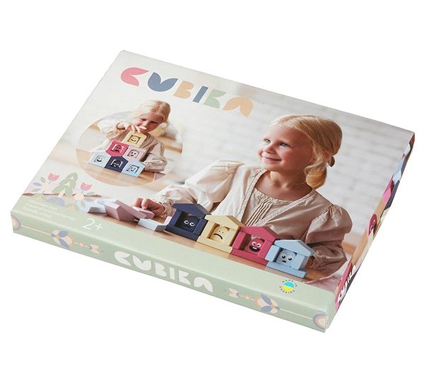 Cubika Pastel 15962 Wooden Cubes colourful houses .