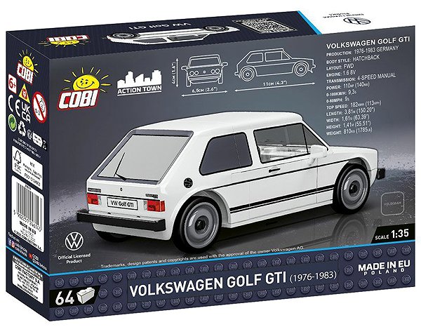 Építőjáték Cobi 24614 Volkswagen Golf GTI 1976 1:35 ...