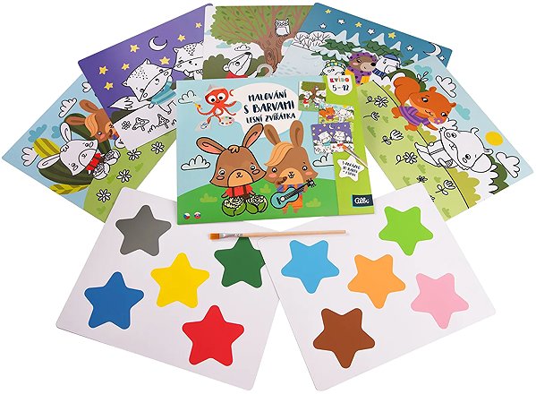colouring page Quido - Painting with colours - Forest animals .