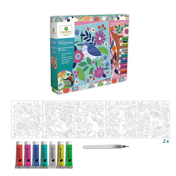 colouring page Sycomore Artissimo Painting studio, nature .