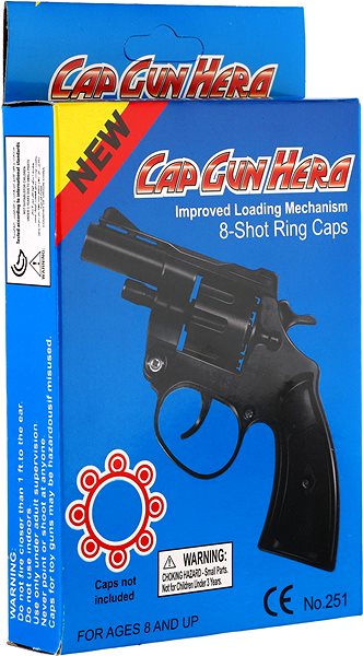 Detská pištoľ Teddies - Revolver na kapsule 8 rán 13 cm ...