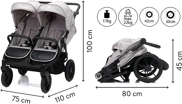 Baby Buggy Fillikid Duette grey ...