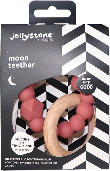 Hryzátko Jellystone Designs Hryzadlo Mesiac tmavo ružové ...