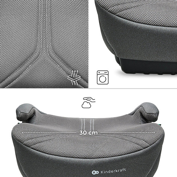 Kinderkraft I-Boost 2 Pro Grey booster seat.