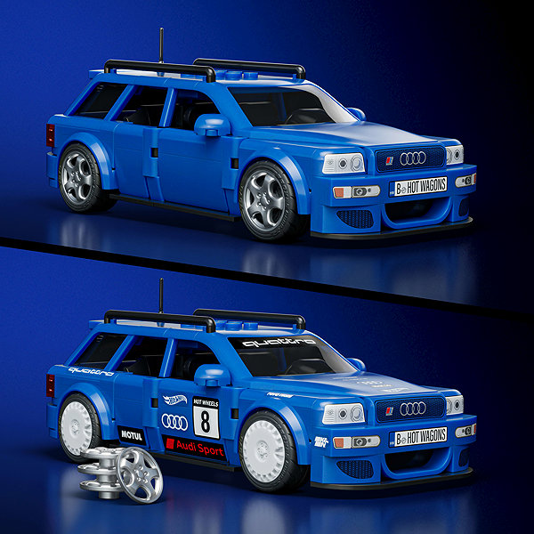 Építőjáték Mattel Brick Shop Hot Wheels Speed Series ´94 Audi Avant RS2 ´94 Audi Avant RS2 ...