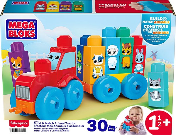 Játékkocka gyerekeknek Mega Bloks traktor állatokkal ...