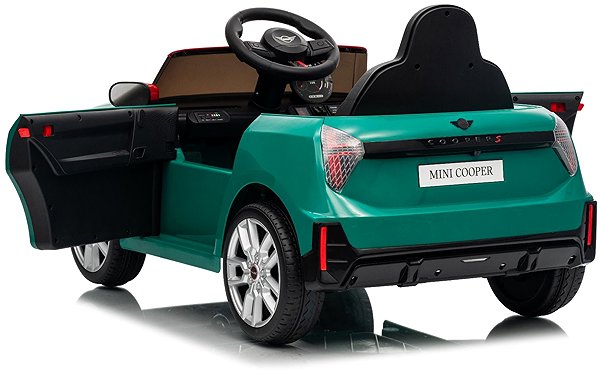 Beneo Motors Mini Cooper JCW 12V green electric car for kids.