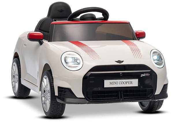 Beneo Motors Mini Cooper JCW 12V electric ride-on car in white.