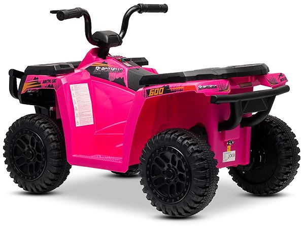 Beneo Motors Arctic Cat Alterra 600 12V kids' quad bike in pink.