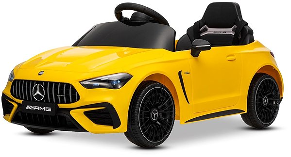 Beneo Motors Mercedes-AMG CLE 53 12V yellow electric car for kids.