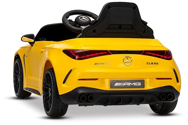 Beneo Motors Mercedes-AMG CLE 53 12V yellow electric car for kids.