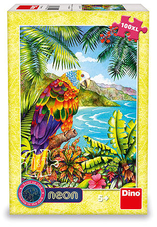 Puzzle Dino Dschungel Papagei XL neon ...