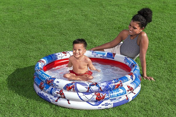 Bestway Spider-Man three-ring children's pool.