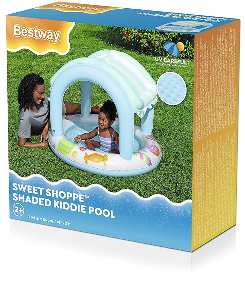 Bestway Sweet Shoppe™ children's pool with sun canopy.