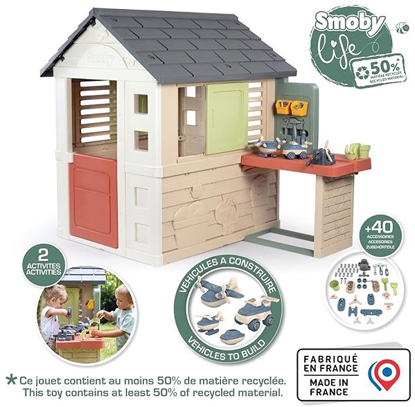 Kinderspielhaus Smoby Life Natur mit DIY-Workshop ...
