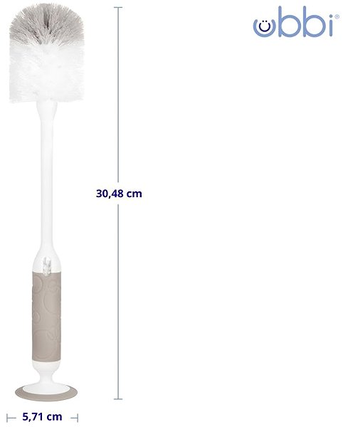 Ubbi Bottle Brush Deluxe Taupe Brush 2 pcs .