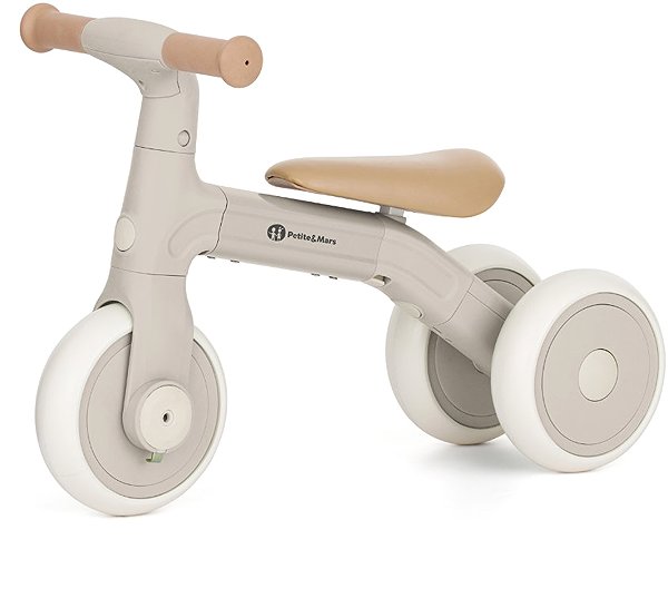 PETITE&MARS Bingo 3-in-1 Multifunctional Tricycle Ivory White.
