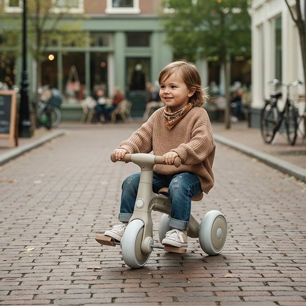 PETITE&MARS Bingo 3-in-1 Multifunctional Tricycle Ivory White.