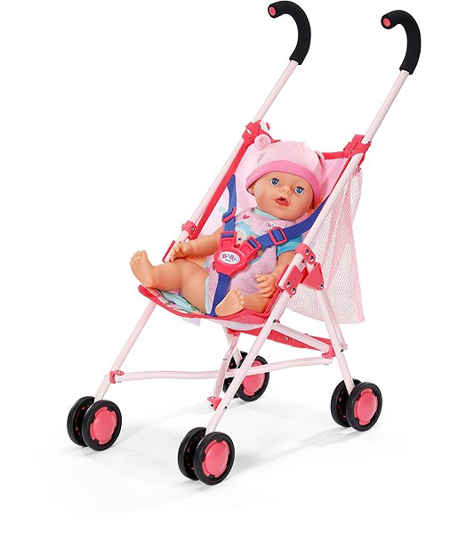 Puppenwagen BABY born Kinderwagen mit Netz rosa ...