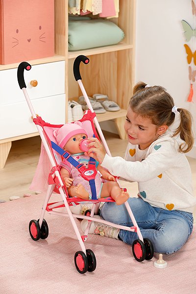 Puppenwagen BABY born Kinderwagen mit Netz rosa ...