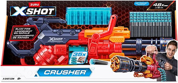 X-Shot Excel-Crusher Dart Blaster toy gun.