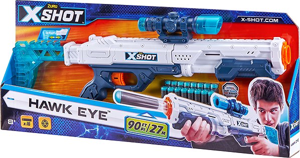 X-Shot Excel Hawk Eye toy gun with scope.