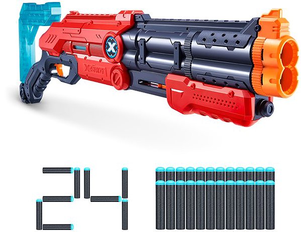 X-Shot Excel Vigilante double-barrelled rifle toy gun.
