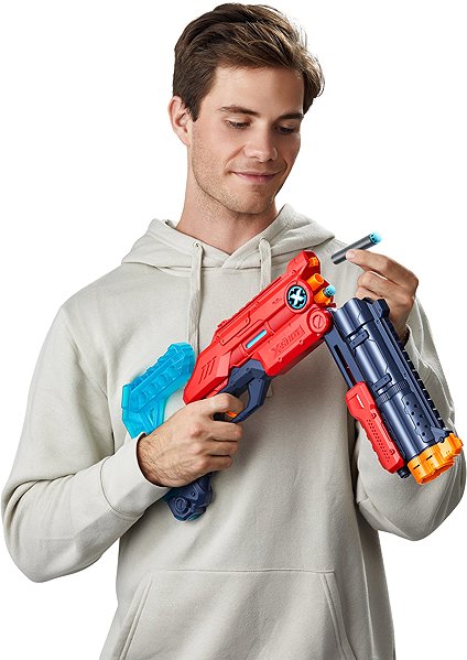 X-Shot Excel Vigilante double-barrelled rifle toy gun.