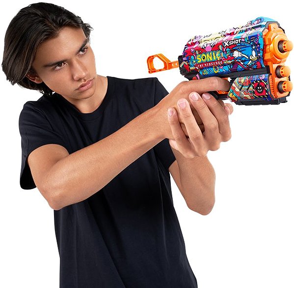 X-Shot Skins Flux Sonic the Hedgehog toy gun.