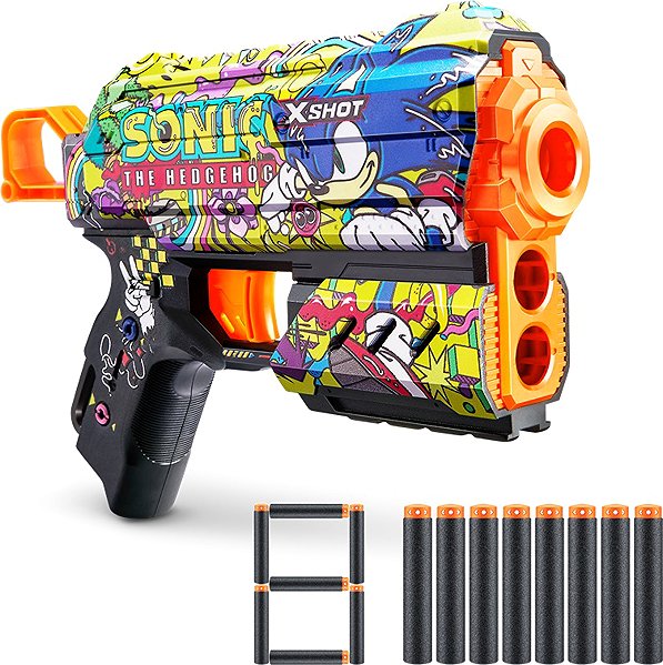X-Shot Skins Flux Sonic the Hedgehog toy gun.