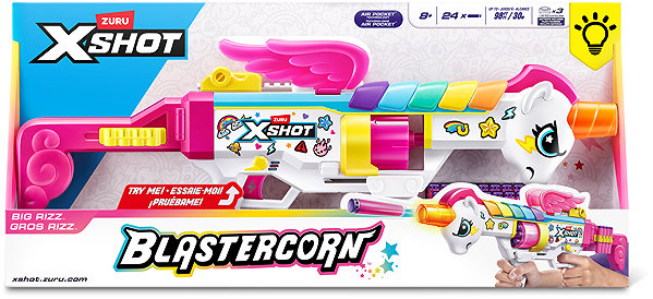 X-Shot Blastercorn Series 1 Rizz toy gun.