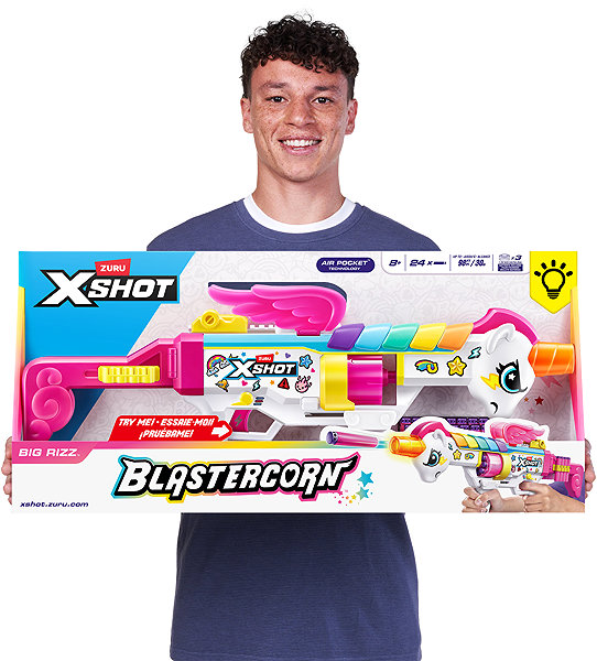 X-Shot Blastercorn Series 1 Rizz toy gun.
