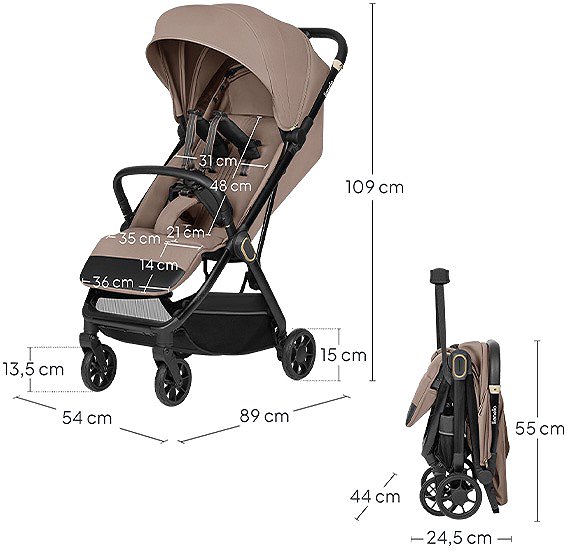 Lionelo Bess Beige Sand pushchair.