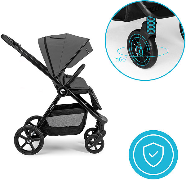 Kidnort Älskar dark grey pram.