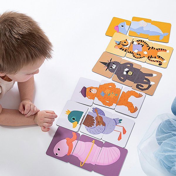 Puzzle KukiKuk Grooosses Mix & Match Spiel Fröhliche Tiere ...
