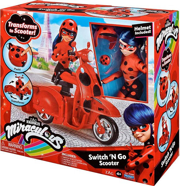 Puppe Miraculous Spielset Scooter und Lucky Charm ...