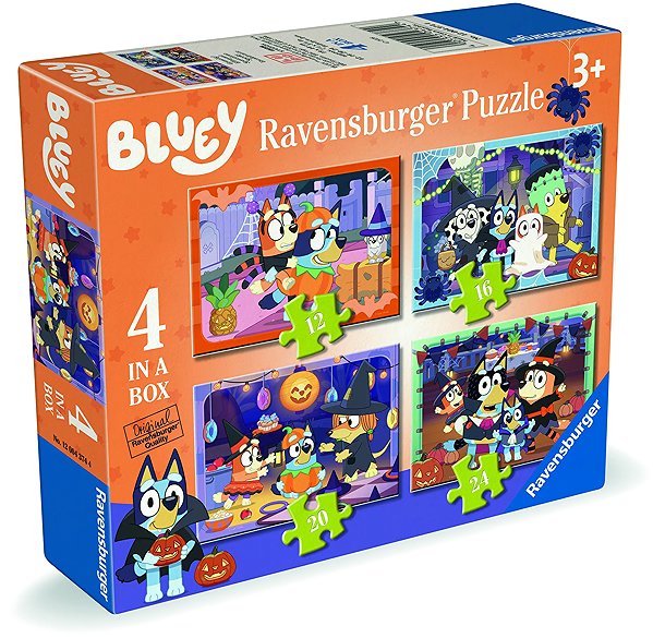 Puzzle Ravensburger 120043744 Bluey feiert Halloween 4 in 1 ...