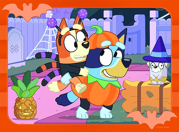Puzzle Ravensburger 120043744 Bluey feiert Halloween 4 in 1 ...
