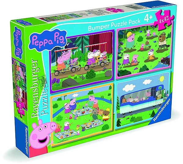 Puzzle Ravensburger 120043850 Peppa Wutz: Hipp Hipp Hurra, Ausflug! 4 × 42 Teile ...
