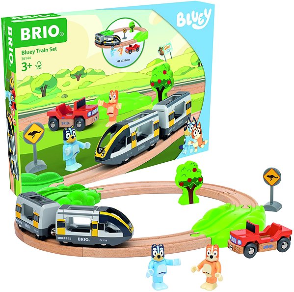 Vláčiková dráha Brio 36144 – Vlaková súprava Bluey ...