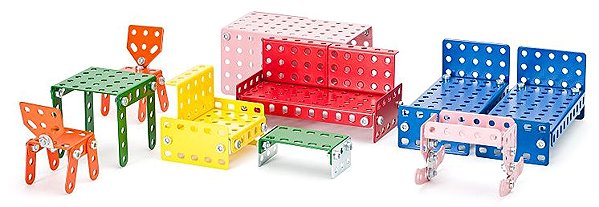 Építőjáték Merkur babaház-kiegészítő, bútorok, 219 darab ...