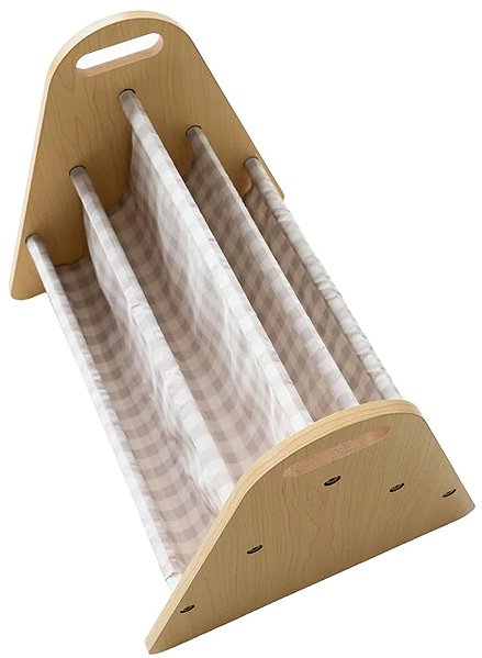 Játéktároló 3 Sprouts Gingham kétoldalas könyvtartó állvány, bézs ...