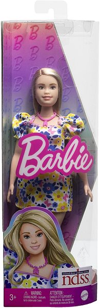 Puppe Barbie Modell - Kleid mit blauen und gelben Blumen ...