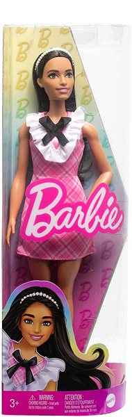 Játékbaba Barbie Modell - Rózsaszín kockás ruha ...