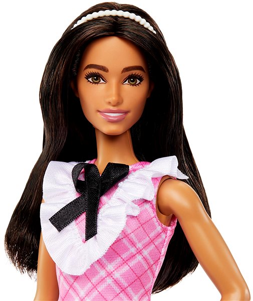 Játékbaba Barbie Modell - Rózsaszín kockás ruha ...