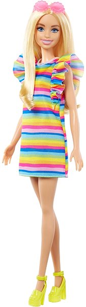 Játékbaba Barbie Modell - Fodros csíkos ruha ...