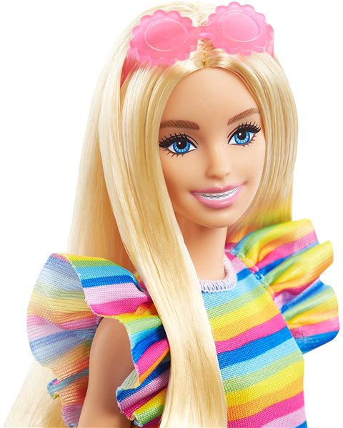 Puppe Barbie Modell - Gestreiftes Kleid mit Rüschen ...